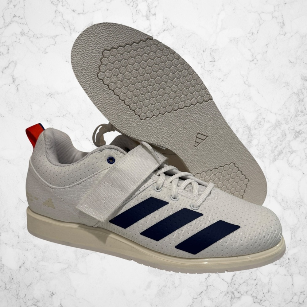 Adidas Powerlift 5‎ Weightlifting Shoes Mens US 11 White Blue Orange JP9878